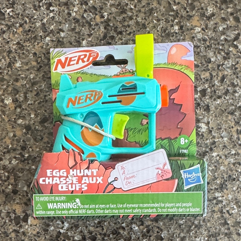 Mini Nerf Egg Hunt Blaster - Teal, Orange and neon green NEW w/2 darts